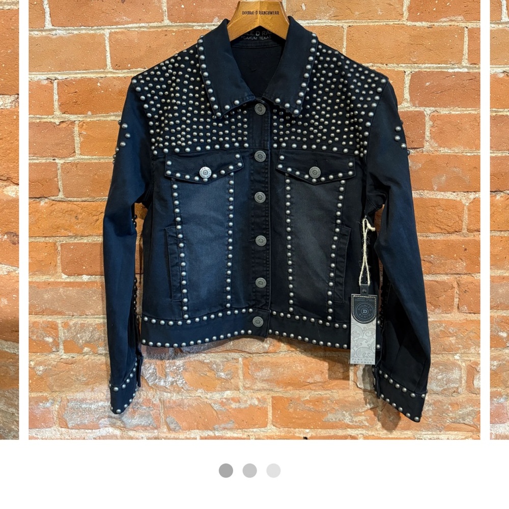 Double D Ranch Black Studded Jean Jacket - Picture 6 of 6